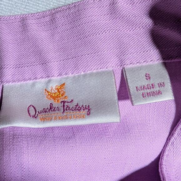 Vtg Y2K Quacker Factory Lilac Pink Stone Embellished Ruffle Denim Jacket Sz S - Picture 4 of 5